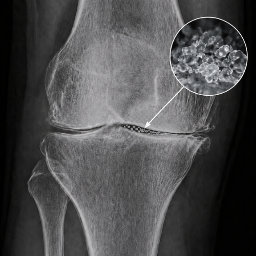 Calcium crystals grinding inside joints